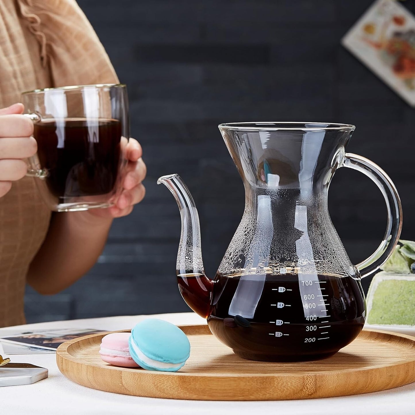 Pour over Coffee Maker Set - Pour over Kit Includes Large Glass Carafe and Filte