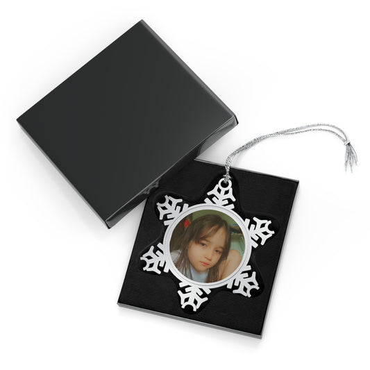 Create your own personalized Pewter Snowflake Ornament