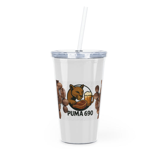 Insulated Plastic Tumbler with Straw will keep your Puma690 coffee hot