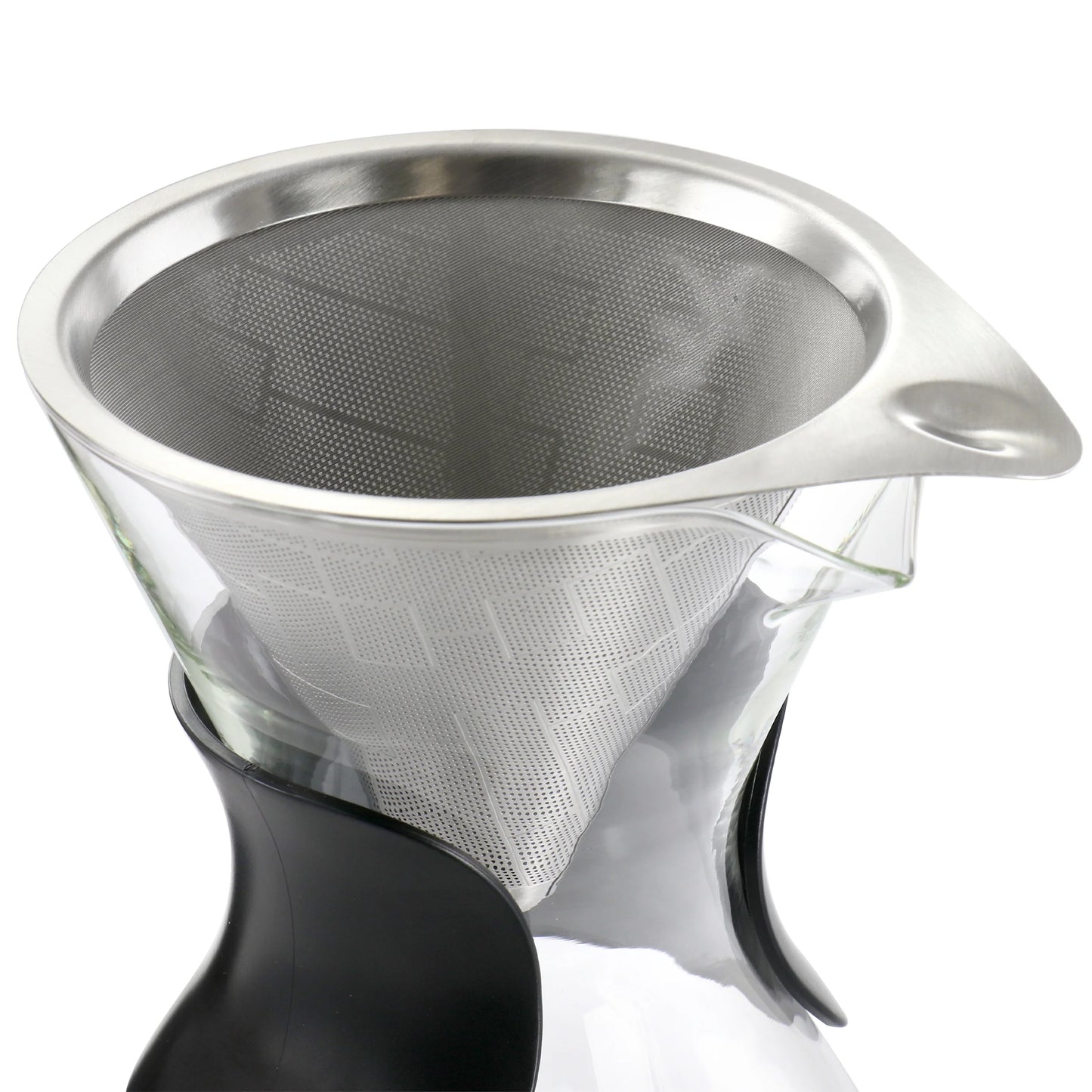 Verduzco 1 Liter Clear Glass Pour over Coffee Maker with Fine Mesh Filter