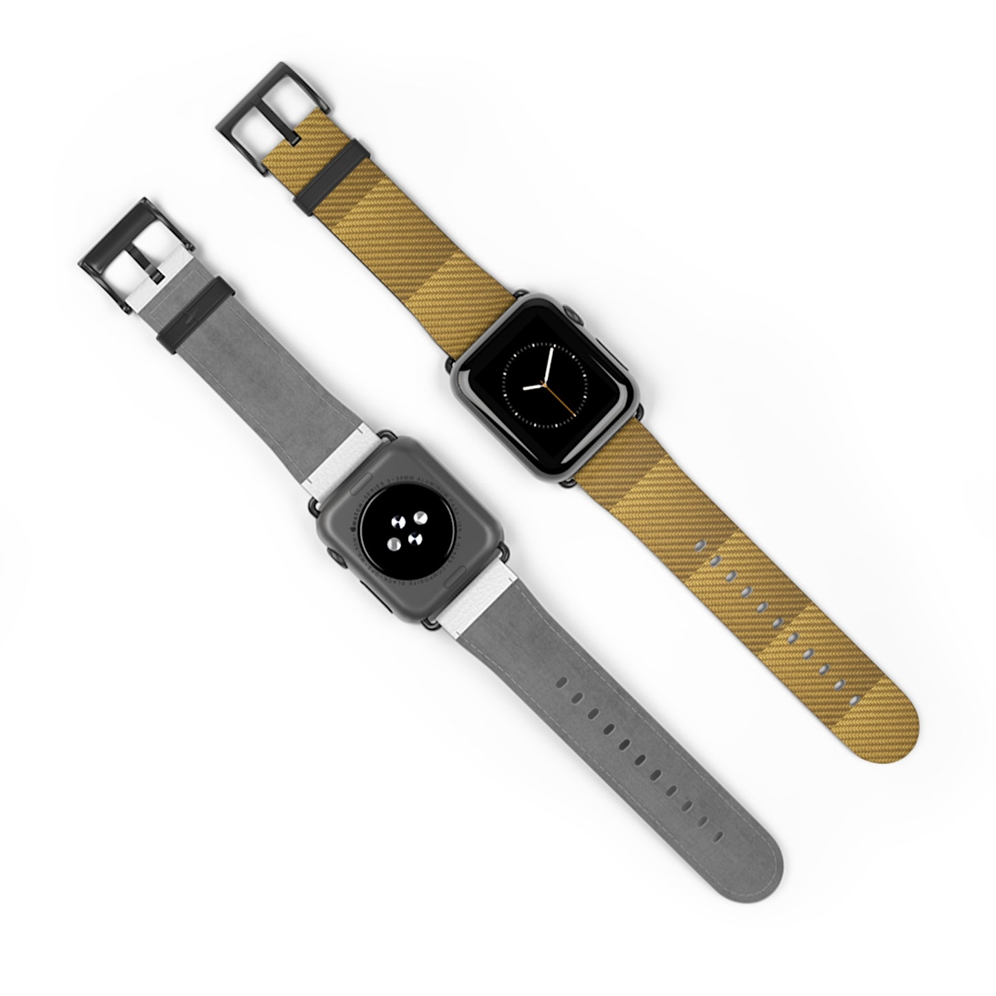 Stylish Gold Carbon Fiber Watch Band