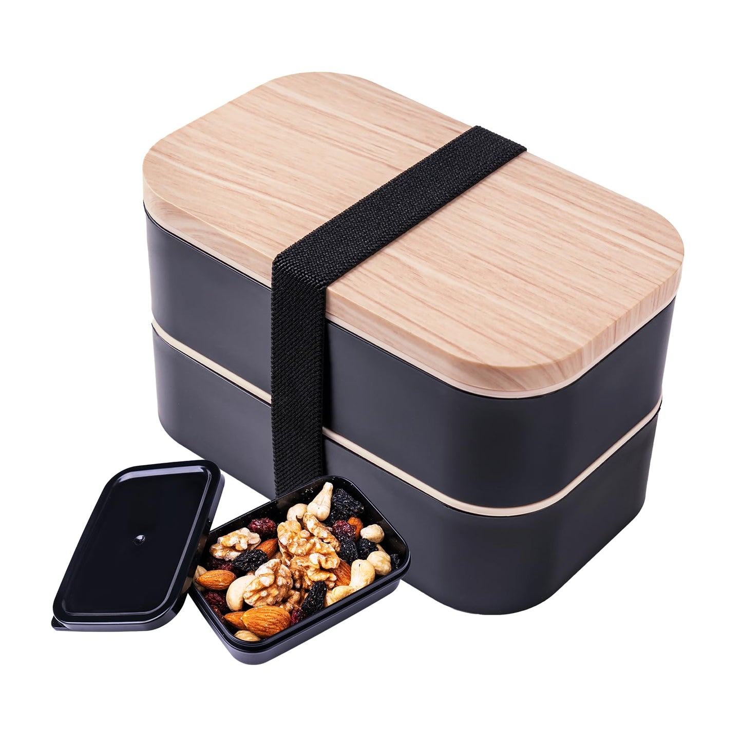 Bento Box with Lunch Bag Microwavable All-in-One Meal Prep Compartment Lunch Containers with Utensils Leak Resistant Lunch Box with Sauce Container 60oz White