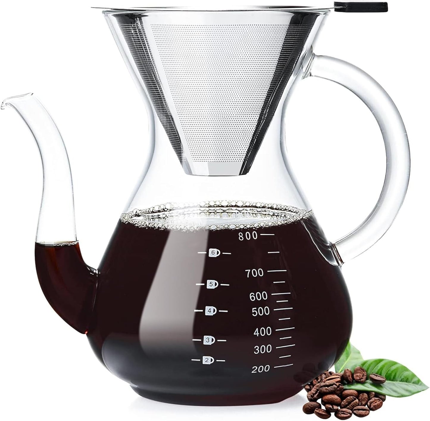 Pour over Coffee Maker Set - Pour over Kit Includes Large Glass Carafe and Filte
