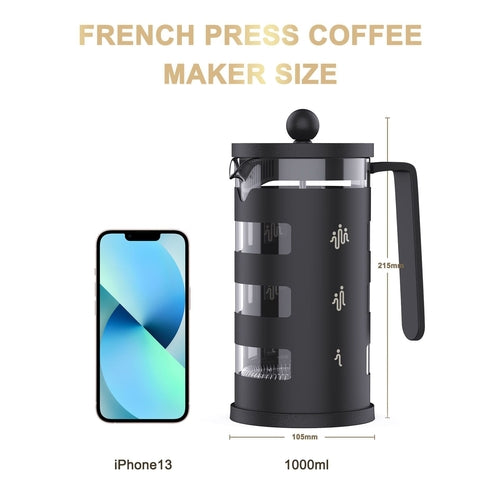 RAINBEAN French Press Coffee Maker Easy Cleaning Cafeteria, Heat