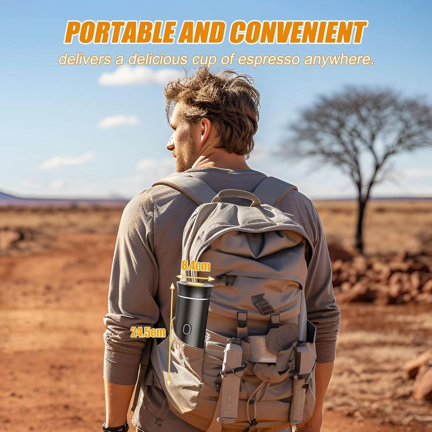 Mini Coffee Maker, Electric Espresso Machine, One Button Capsule Espresso Maker with Fast Self-Heating, Travel Coffee Machine for Home Office Camping
