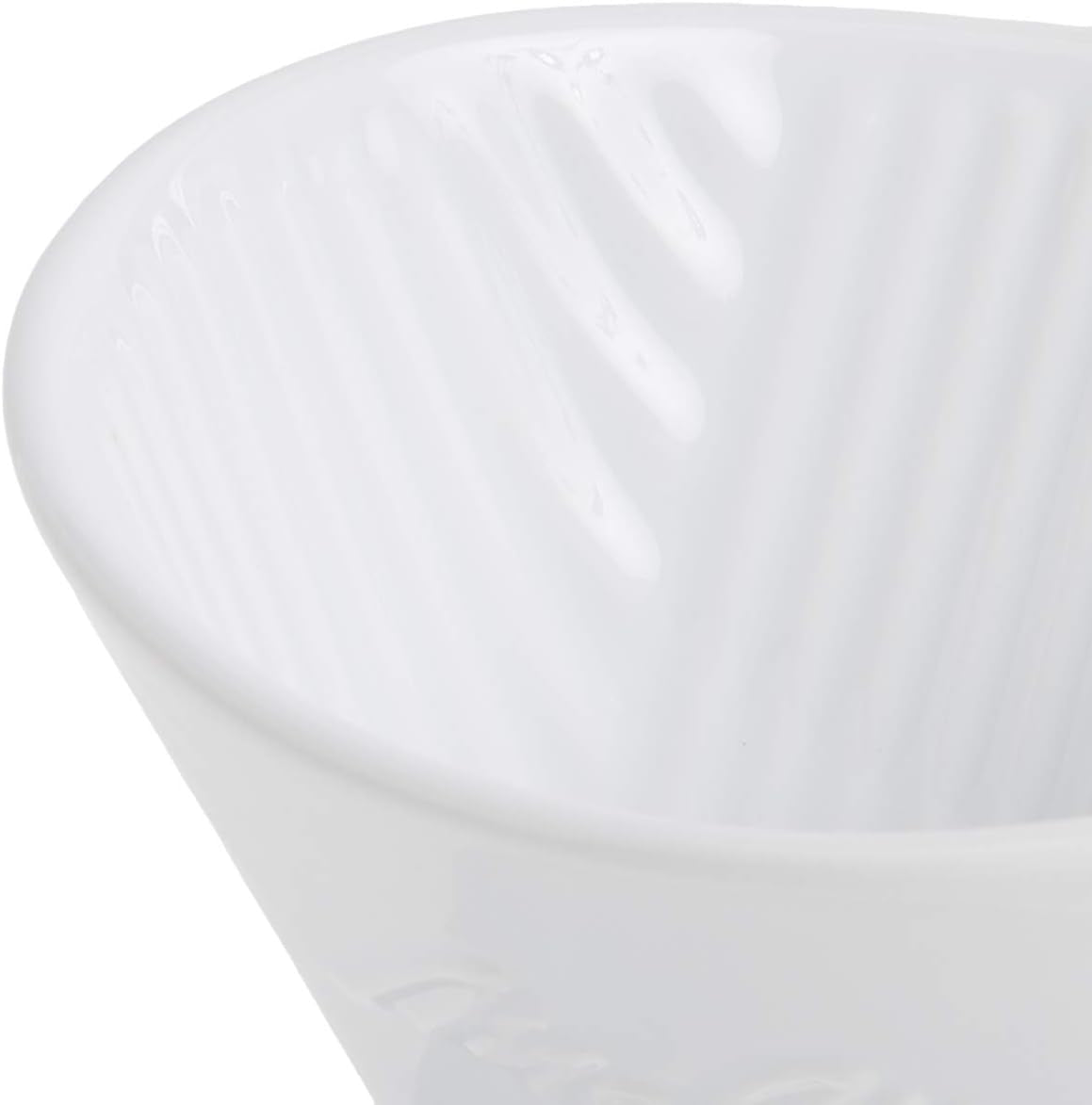 1 Cup Porcelain Pour-Over Cone Coffeemaker, Glossy White