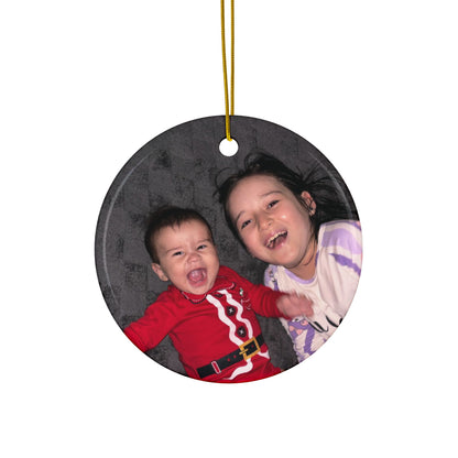 Personalized Ceramic Ornaments, Holiday Decor, 2-Sided Prints for Christmas, Family Keepsake, Customizable Gift, Unique Tree Decor