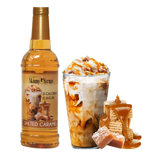 Jordan’S Skinny Syrups | Sugar Free Salted Caramel Coffee Syrup | Healthy Flavors with 0 Calories, 0 Sugar, 0 Carbs | 25.4 Fl Oz (Pack of 2) Packaging May Vary