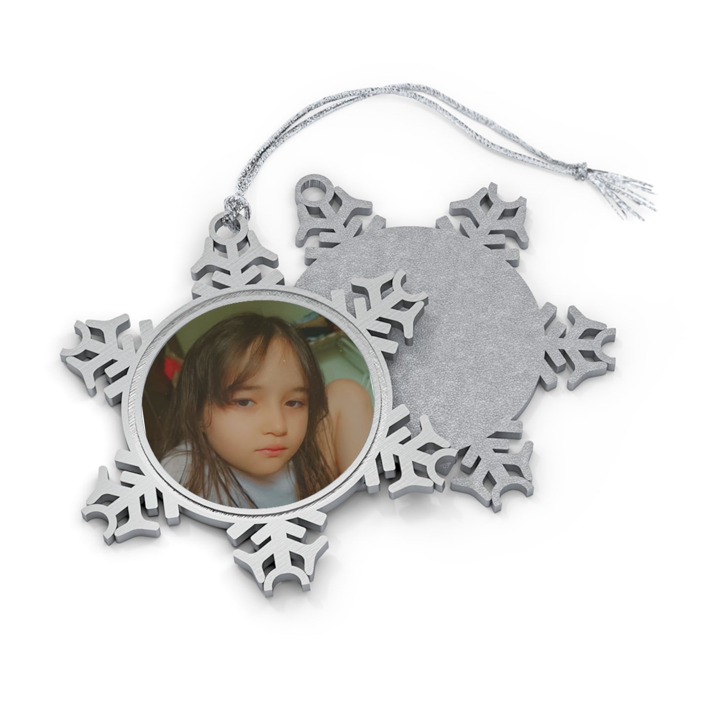 Create your own personalized Pewter Snowflake Ornament