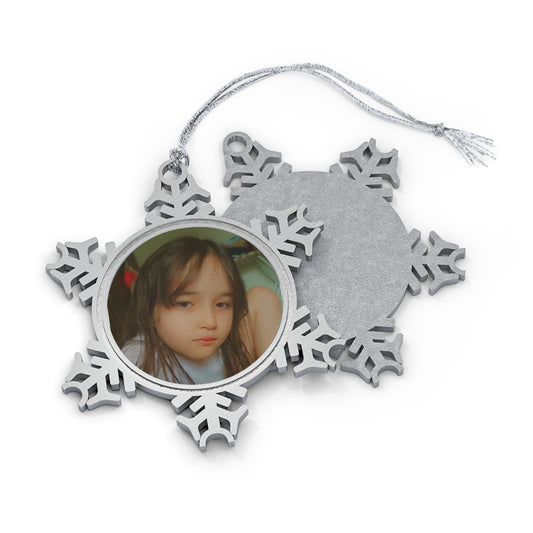 Create your own personalized Pewter Snowflake Ornament