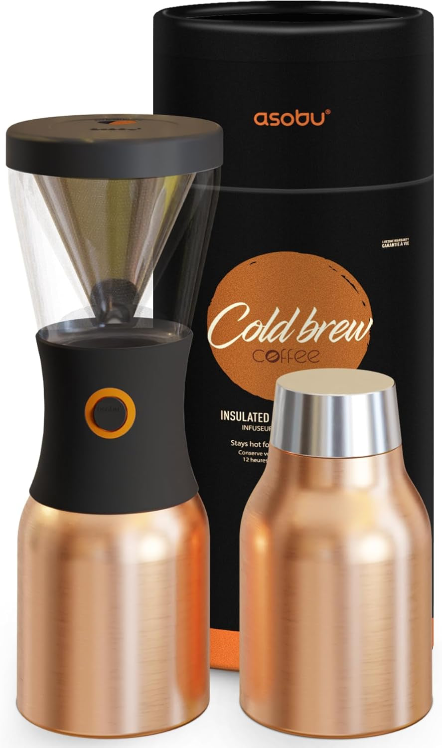 Cold Brew Coffee Maker, Award-Winning 40Oz Insulated Cold Brew Brewer with Portable Stainless Steel Carafe – No.1 Europe Coffee Fest Winner, Leakproof, Bpa-Free, Keeps Cold 24H
