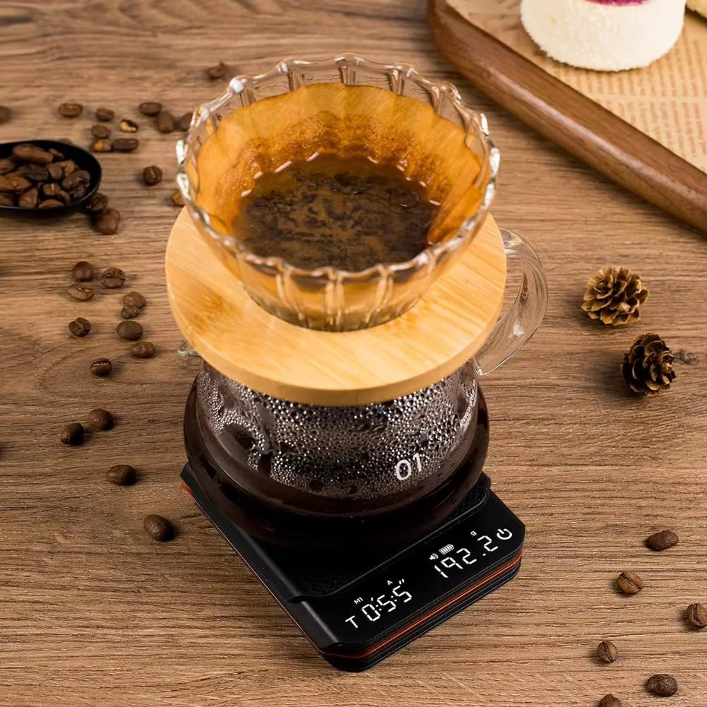Mini Coffee Scale with Timer LED Display Mini Pour over Drip Espresso Scale Smart Coffee Scale for Espresso and Pour over Coffee