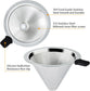 Coffee Dripper Slow Drip Paperless Coffee Filter, Double Mesh Stainless Steel