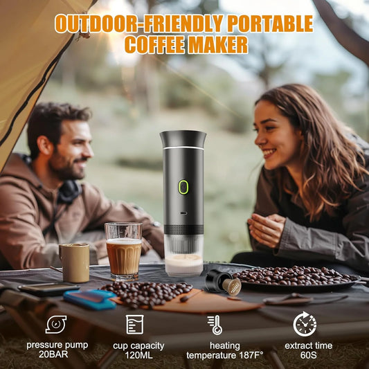 Mini Coffee Maker, Electric Espresso Machine, One Button Capsule Espresso Maker with Fast Self-Heating, Travel Coffee Machine for Home Office Camping