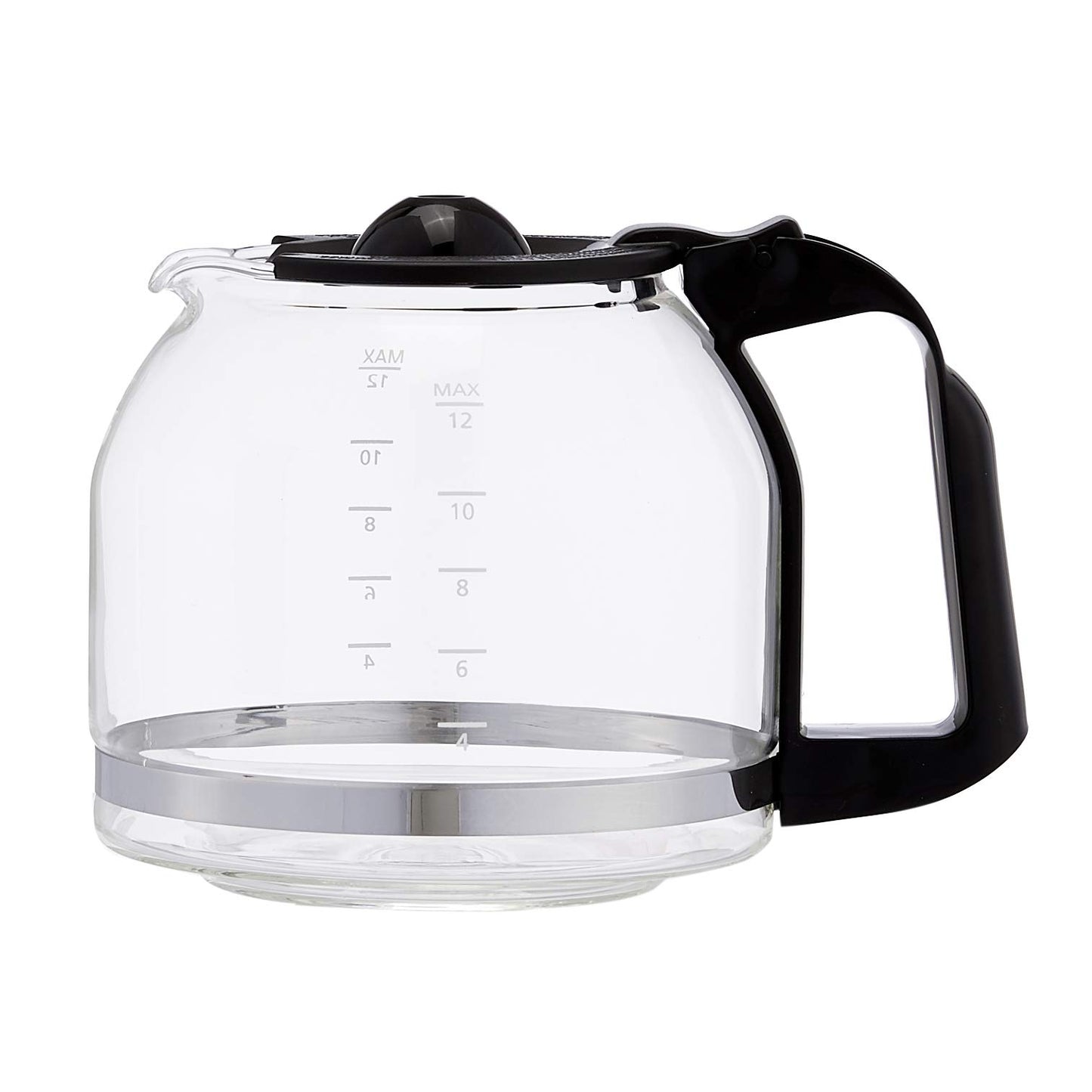 Amazon Basics Programmable 12 Cup Drip Coffee Maker, Coffee Machine with Glass Coffee Pot (1.9 Qt), Auto Shut-off, Touch Screen, Auto Pause, Removable Filter Basket, Black & Silver