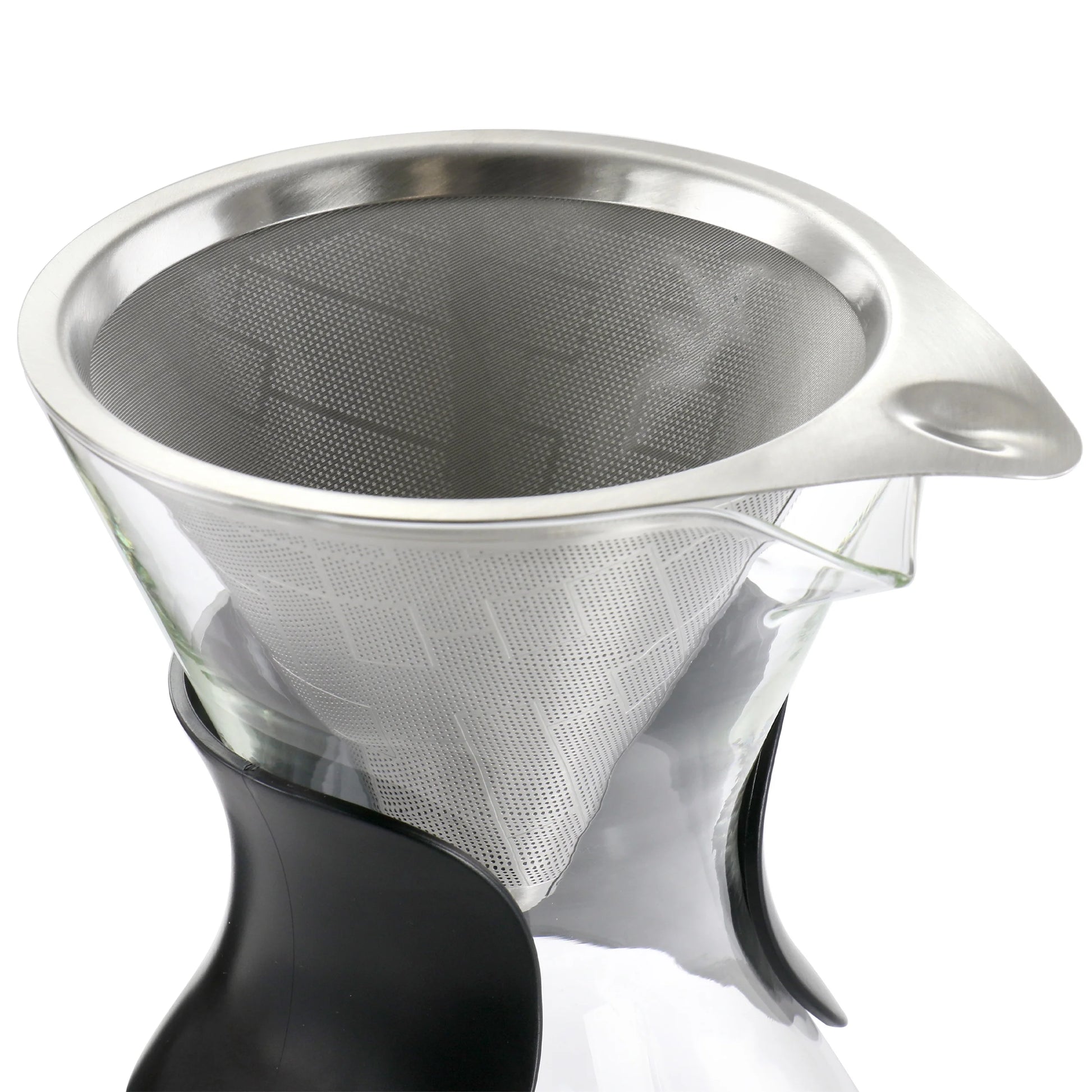 Verduzco 1 Liter Clear Glass Pour over Coffee Maker with Fine Mesh Filter