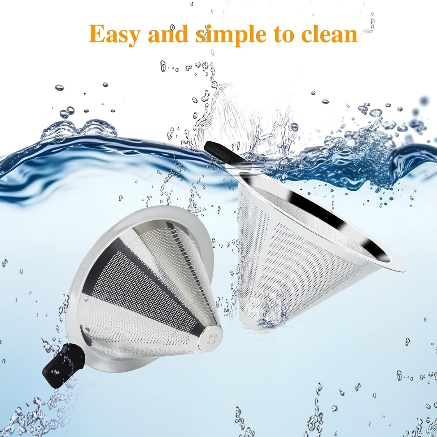 Coffee Dripper Slow Drip Paperless Coffee Filter, Double Mesh Stainless Steel