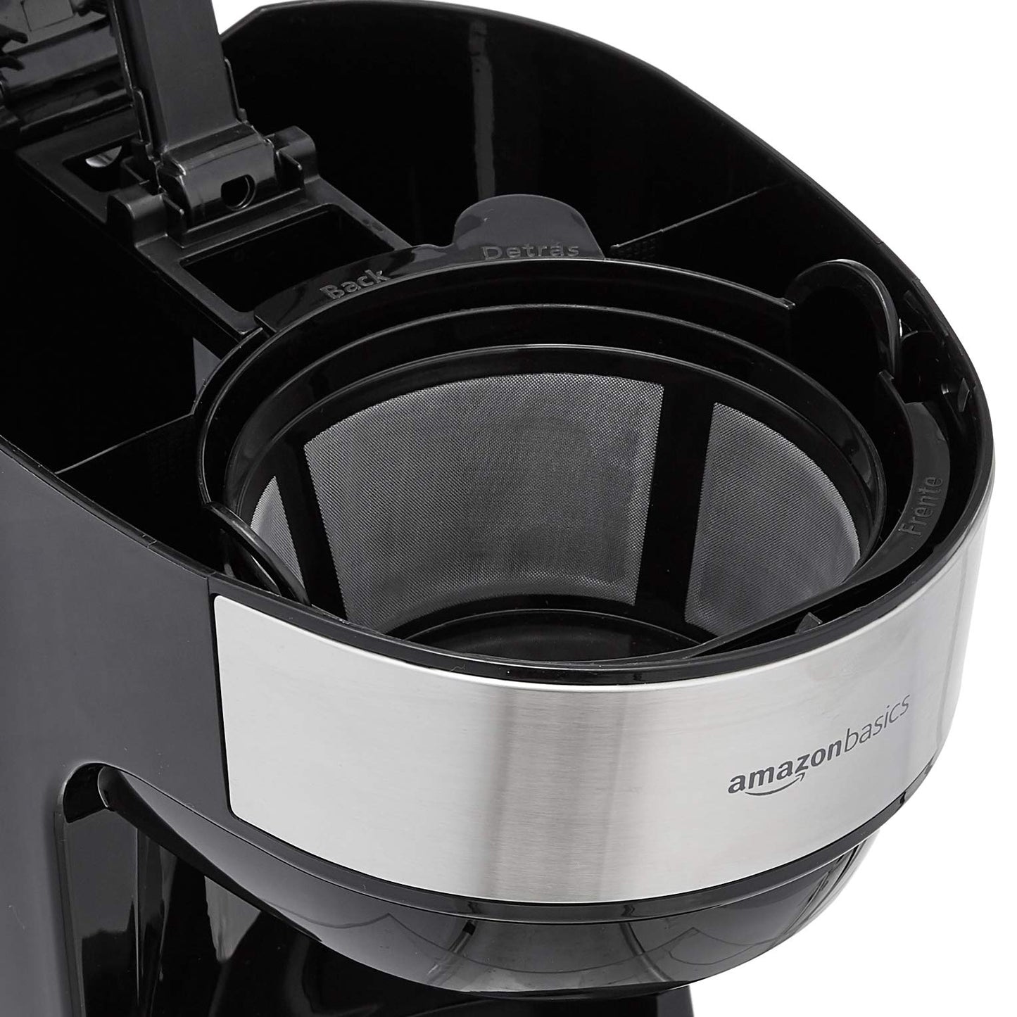 Amazon Basics Programmable 12 Cup Drip Coffee Maker, Coffee Machine with Glass Coffee Pot (1.9 Qt), Auto Shut-off, Touch Screen, Auto Pause, Removable Filter Basket, Black & Silver