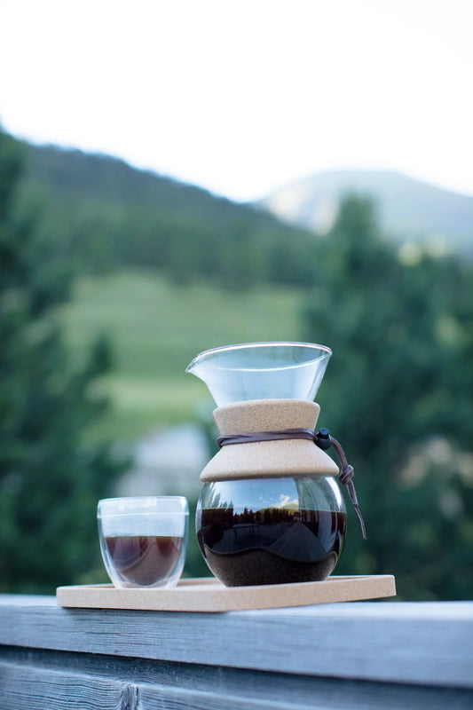 4 Cup Pour over Coffee Maker with Permanent Filter and Cork Band