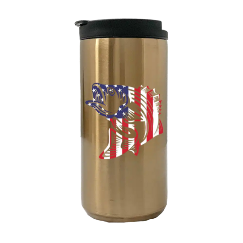 American Flag Fish 14oz Insulated Coffee Tumbler