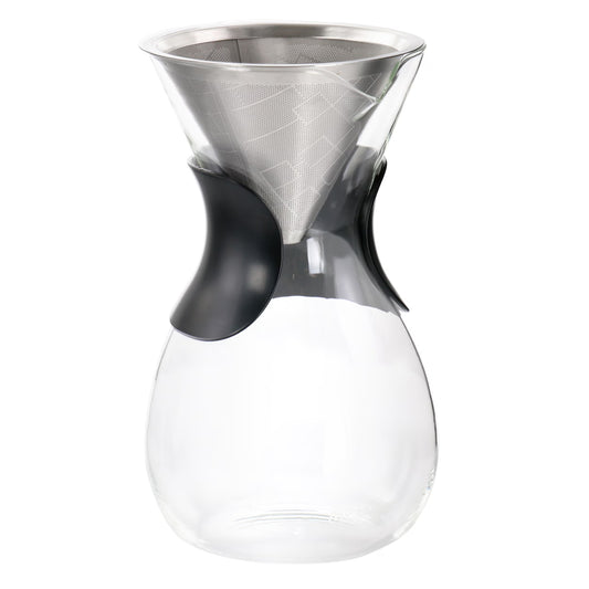 Verduzco 1 Liter Clear Glass Pour over Coffee Maker with Fine Mesh Filter