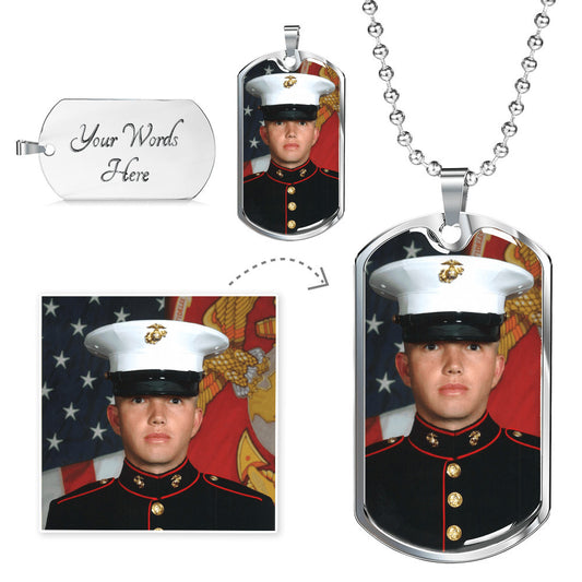 - “Forever Salute™ – Engraved Dog Tag with Photo” A timeless tribute to those who stood tall.
