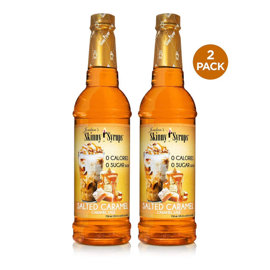 Jordan’S Skinny Syrups | Sugar Free Salted Caramel Coffee Syrup | Healthy Flavors with 0 Calories, 0 Sugar, 0 Carbs | 25.4 Fl Oz (Pack of 2) Packaging May Vary