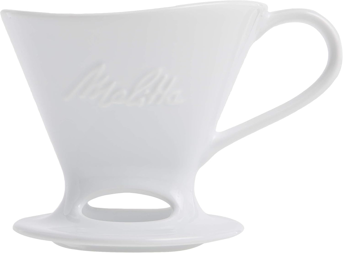 1 Cup Porcelain Pour-Over Cone Coffeemaker, Glossy White
