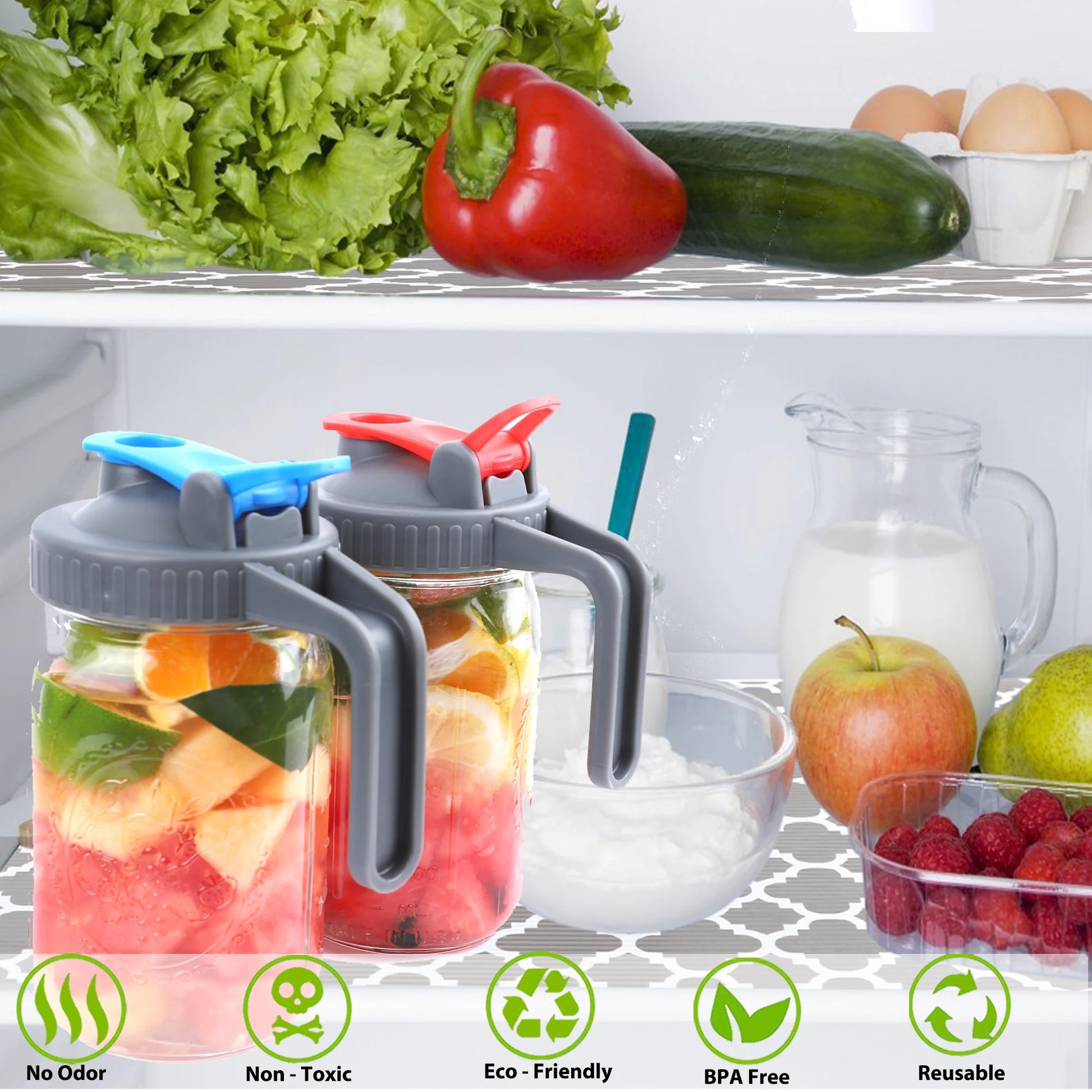 32 Oz Wide Mouth Glass Mason Jar Pitcher with Pour Spout and Handle