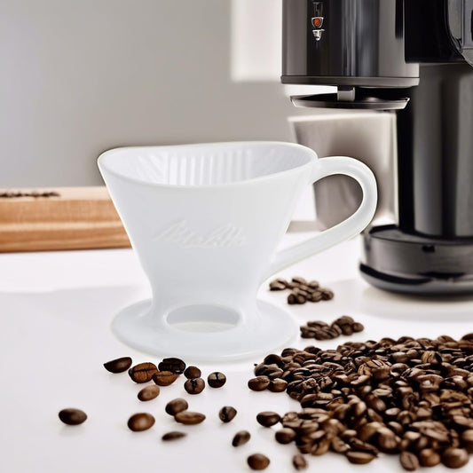 1 Cup Porcelain Pour-Over Cone Coffeemaker, Glossy White