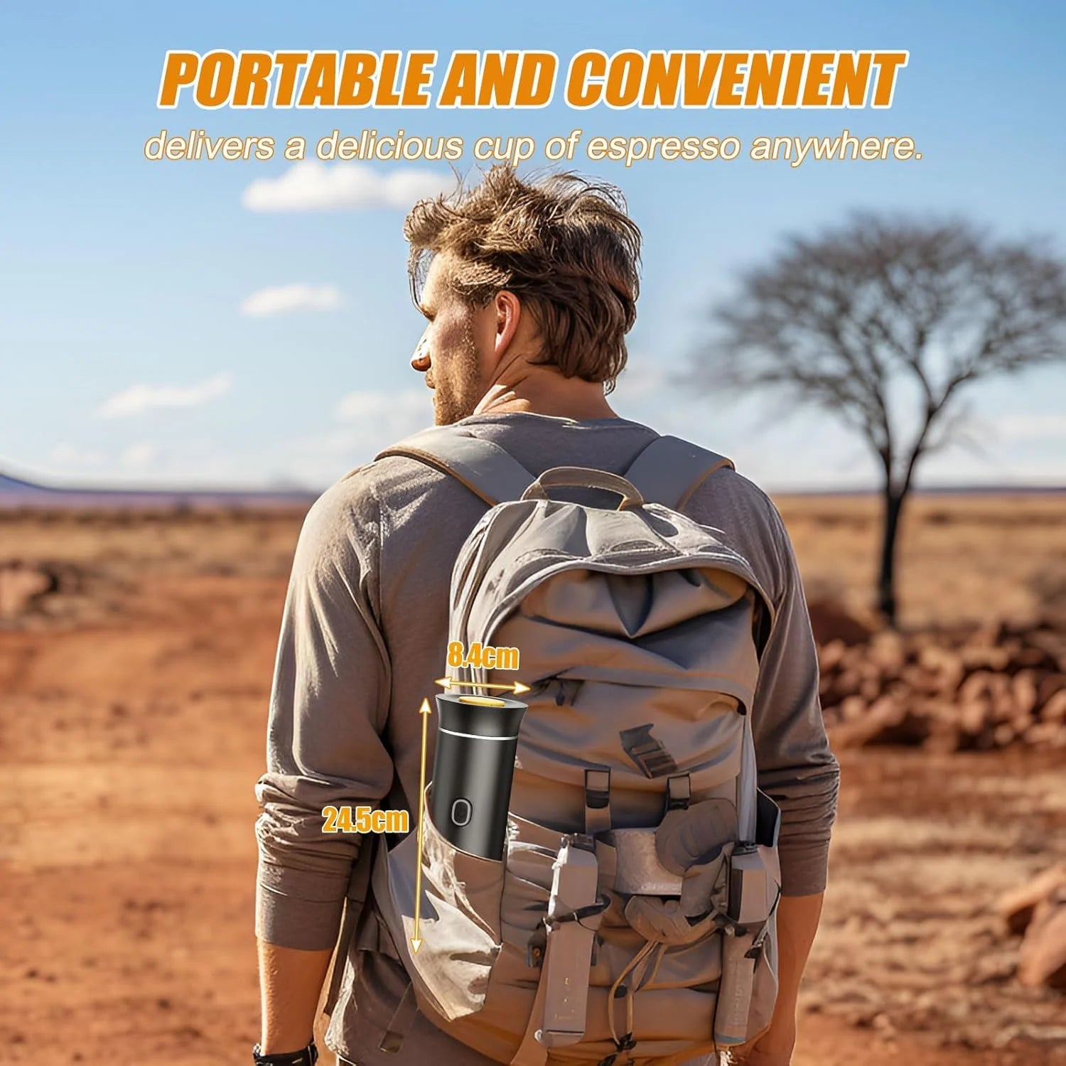 Mini Coffee Maker, Electric Espresso Machine, One Button Capsule Espresso Maker with Fast Self-Heating, Travel Coffee Machine for Home Office Camping