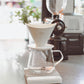 Pour over Coffee Maker Set, White Ceramic Coffee Dripper with 650Ml Coffee Glass Server V60 Paper Filter for Cafe Home Restaurant 6291-12102-03A