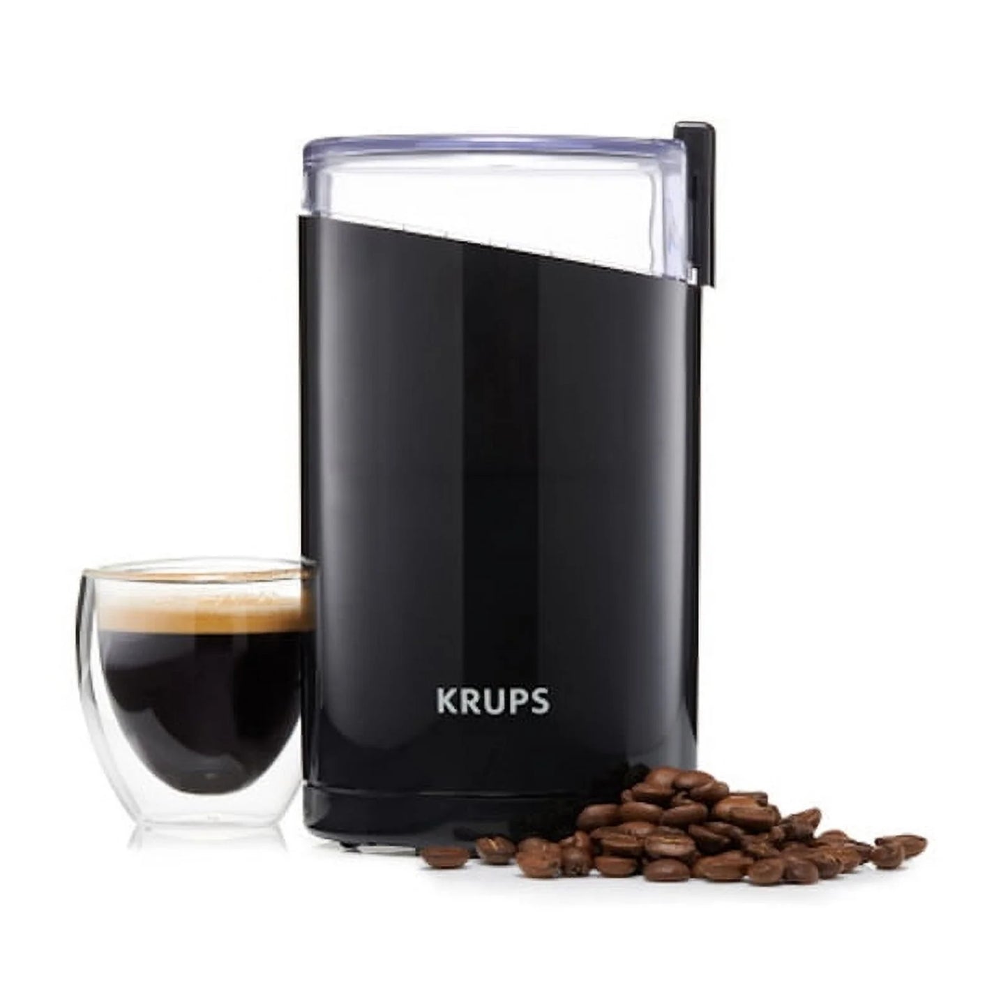 Fast Touch Electric Coffee and Spice Grinder with Stainless Steel Blades, Black