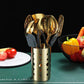 13 Pieces Gold Cooking Utensils Set, Stainless Steel Kitchen Utensils Set with Utensil Holder