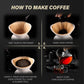 Pour over Coffee Maker Set, White Ceramic Coffee Dripper with 650Ml Coffee Glass Server V60 Paper Filter for Cafe Home Restaurant 6291-12102-03A